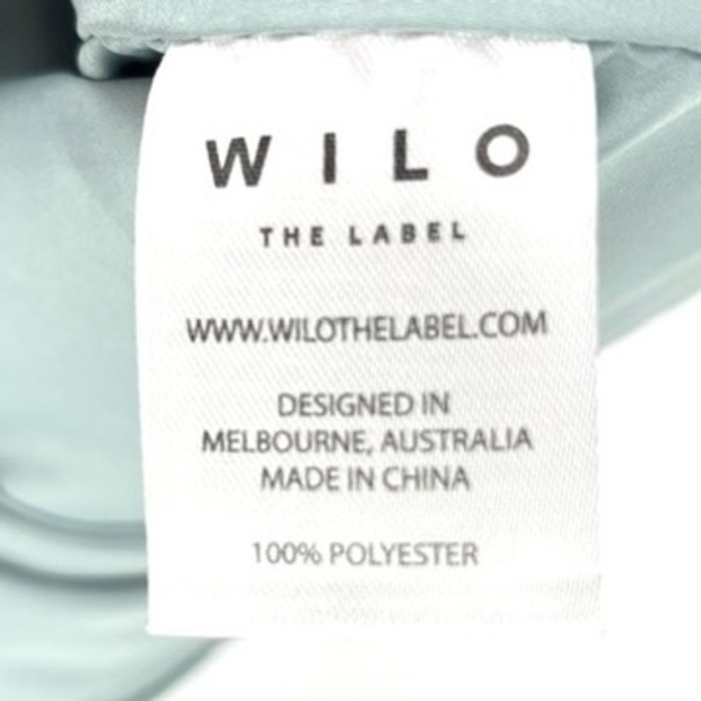 Wilo The Label Ruched Sling Shoulder Bag Polyester Slouchy Zip Top Blue Green - Picture 2 of 13
